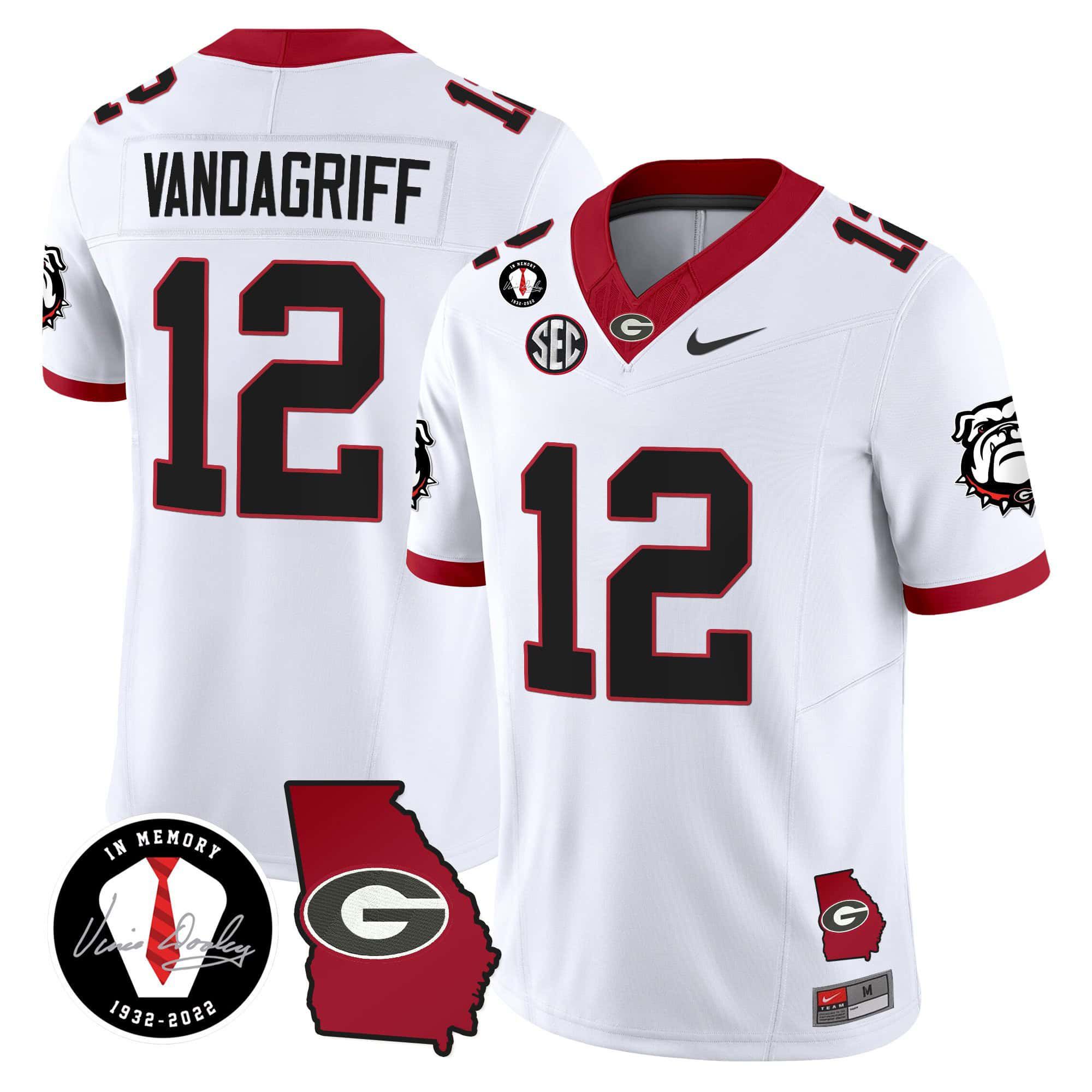 Men Georgia Bulldogs #12 Vandagriff White 2024 Nike Vapor NCAA Jersey style 1->indianapolis colts->NFL Jersey